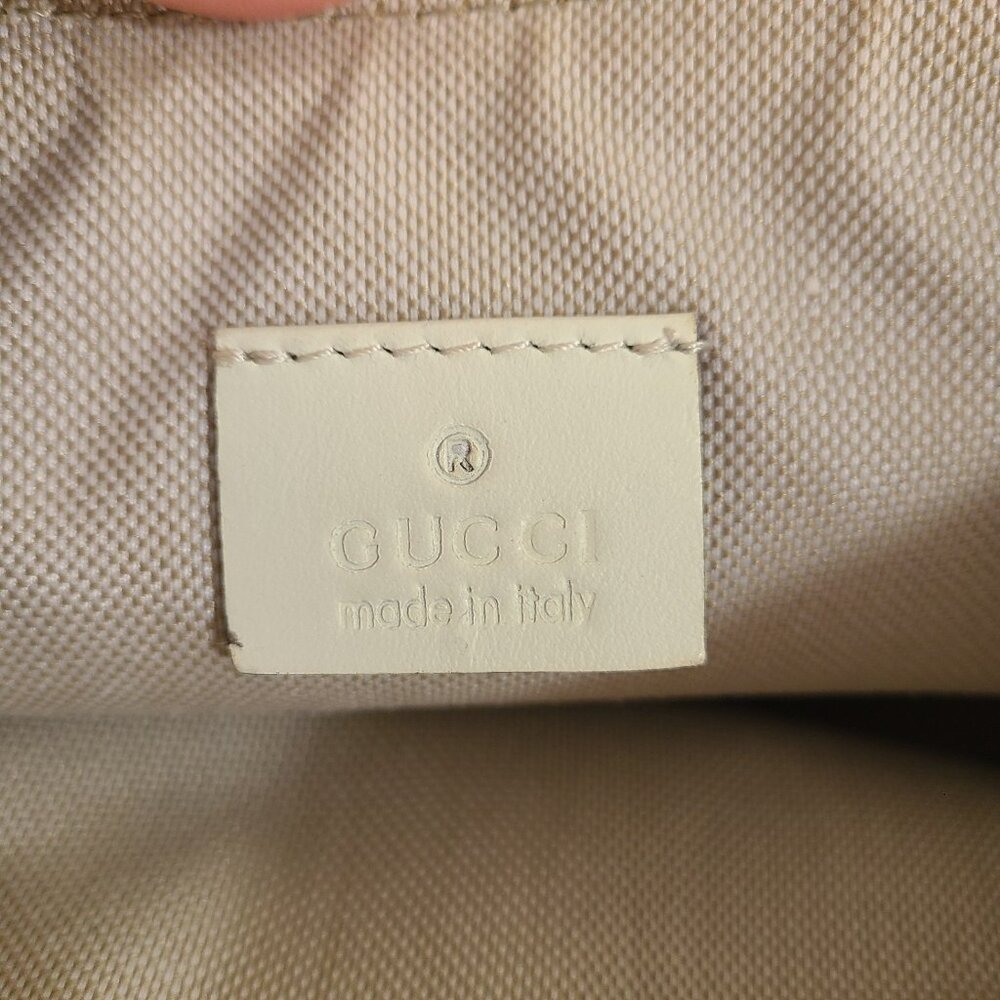 Gucci GG Supreme Web Bag Clutch Canvas Brown Pouch Zip Medium - Picture 6 of 9